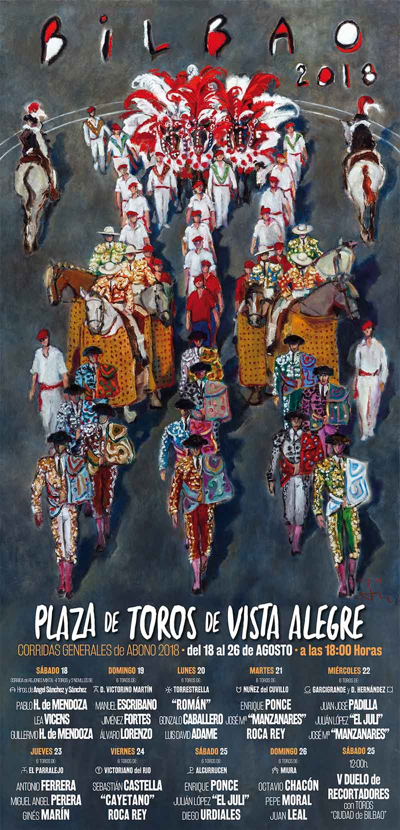 Cartel toros Corridas Generales Bilbao 2018