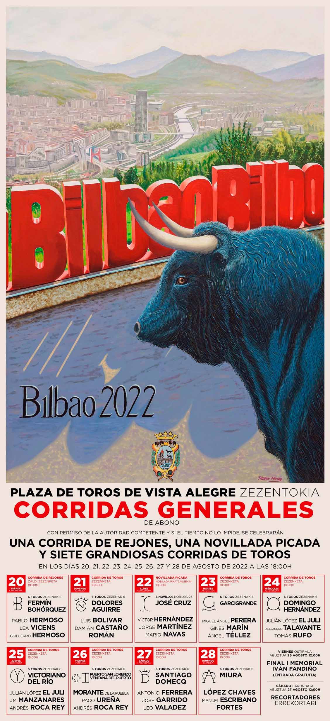 Carteles toros Bilbao 2022, Corridas Generales